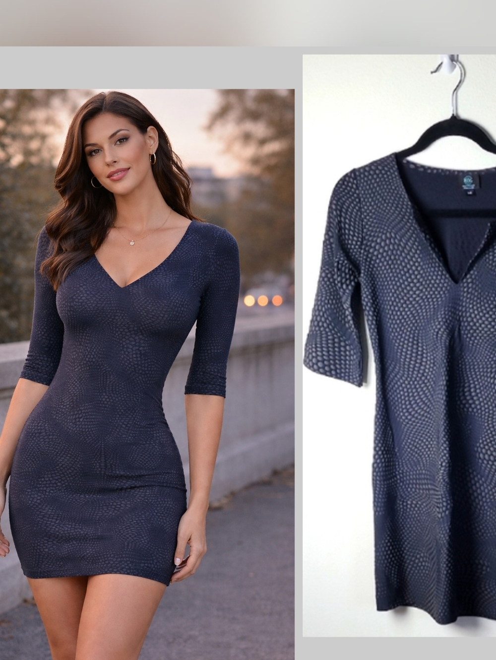 3/$20🎉 Palm Beach Girl Navy Textured Shift Dress XS V-Neck Short Sleeve